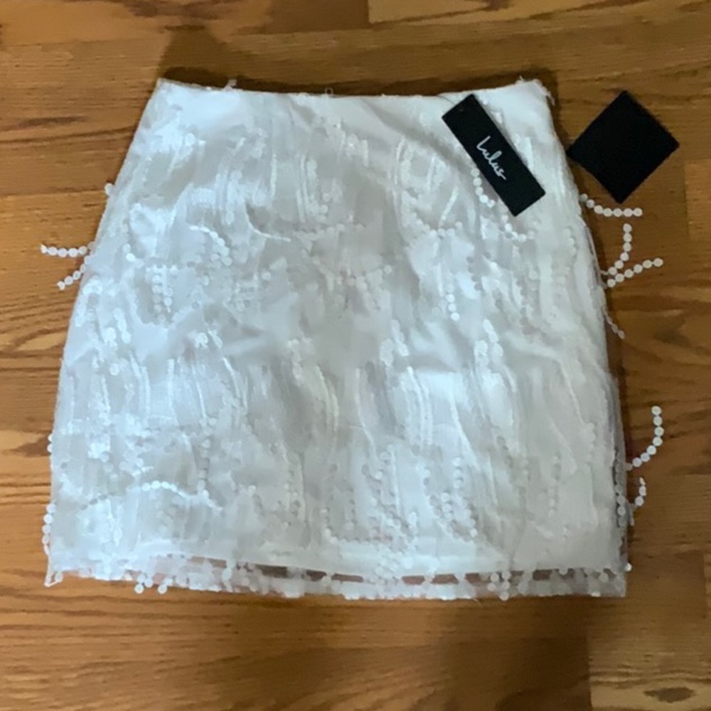 Lulu’s White Fringe Skirt